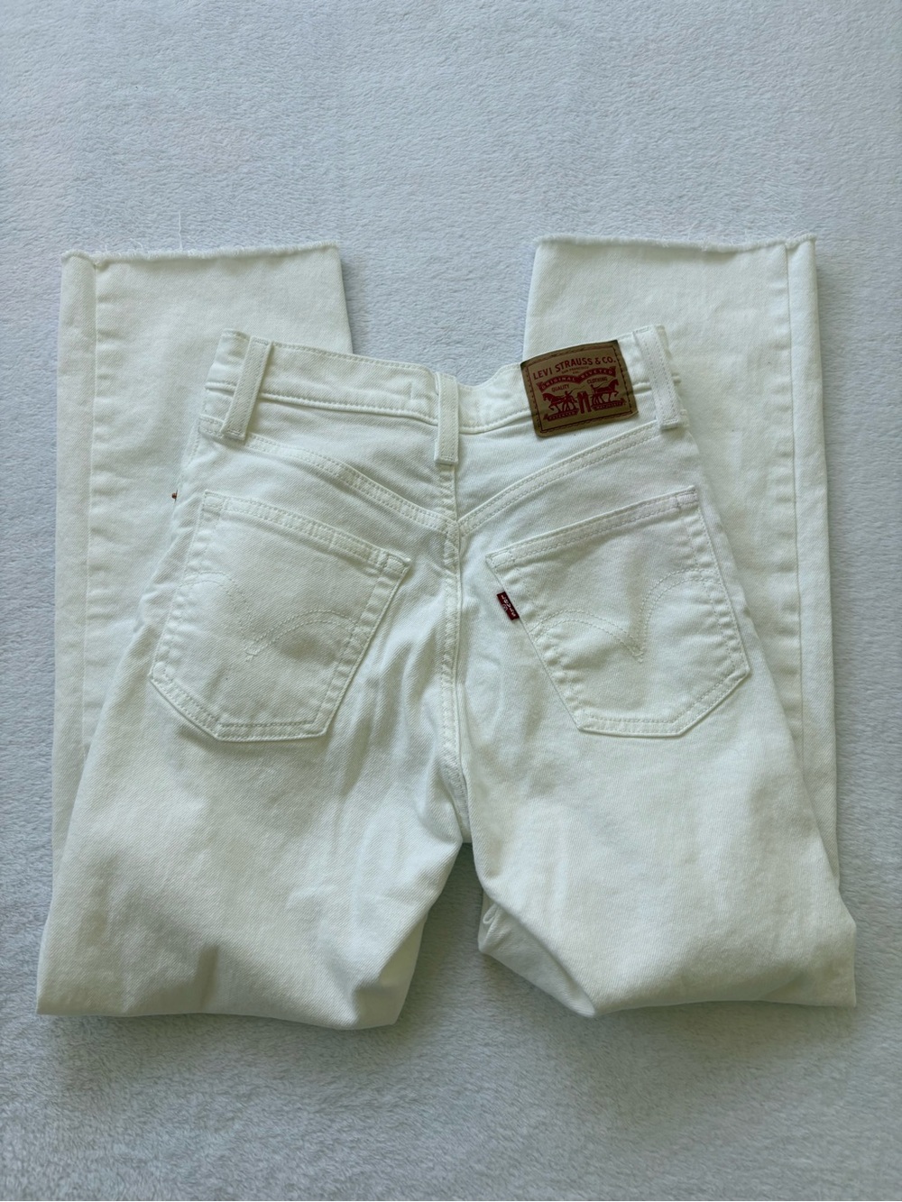 Levi's Off-White Denim Jeans with Red Tab